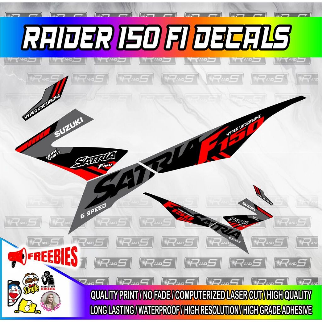 SUZUKI RAIDER 150 FI STICKER DECALS (SATRIA) EDITION - MORE COLORS ...