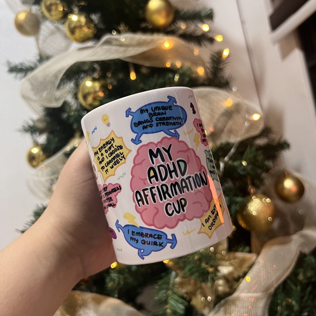 My ADHD Affirmation Cup White Glossy Mug | Aesthetic Awareness Self ...