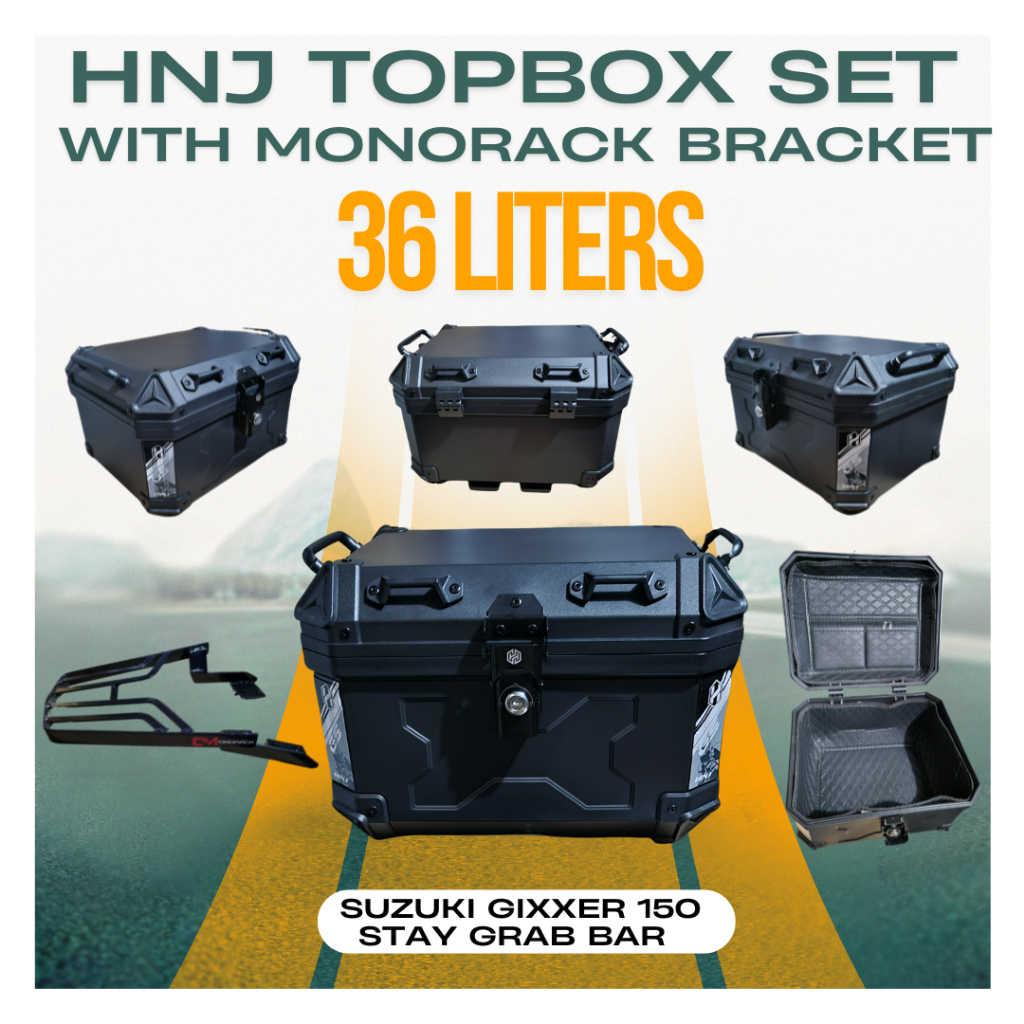 TOPBOX SET SUZUKI GIXXER150 HNJ 36LITERS WITH MONORACK BRACKET | Shopee ...