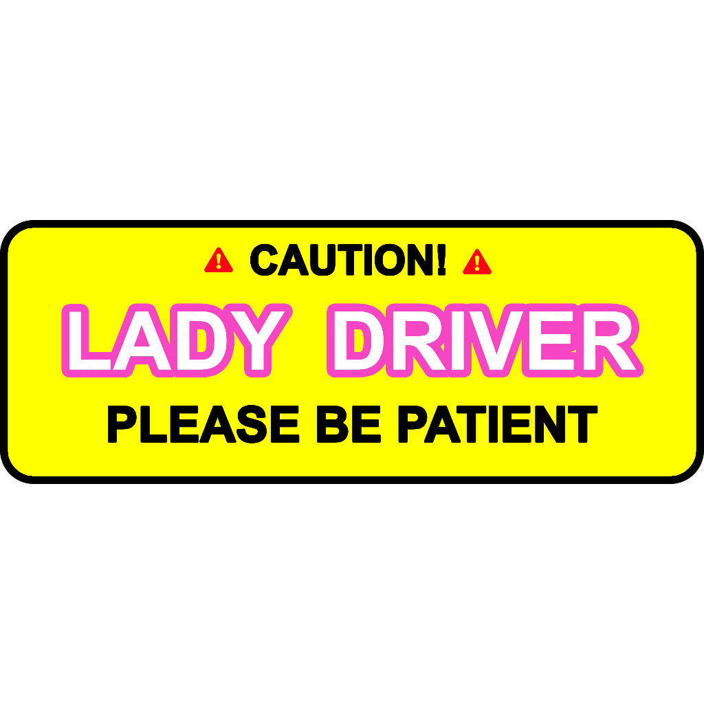 LADY DRIVER/ NEW LADY DRIVER/ LADY RIDER waterproof vinyl sticker ...