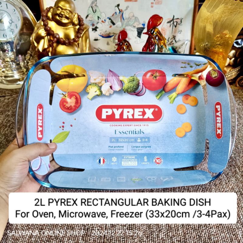 2L PYREX FRANCE RECTANGULAR BAKING DISH / ROASTER (BRANDNEW) | Shopee ...