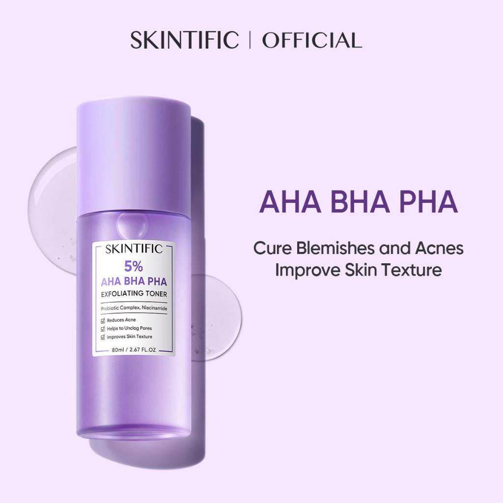 SKINTIFIC Aha Bha Pha Exfoliating Toner Face Exfoliation Facial Glow ...