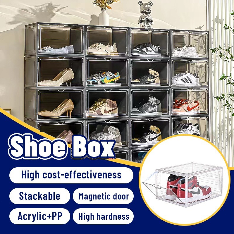 Acrylic sneaker shoes rack clear shoe box storage cabinet shoe rack ...