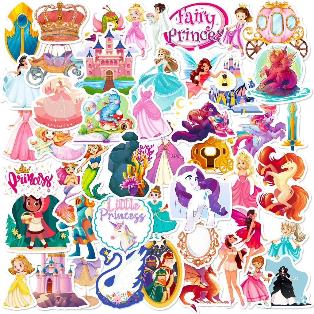 50pcs Princess Theme sticker set Waterproof Removable Cute stickers ...