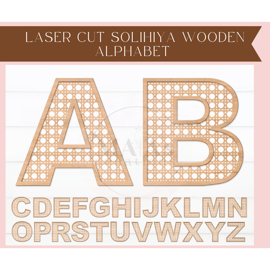 LASER CUT SOLIHIYA WOODEN ALPHABET | Shopee Philippines