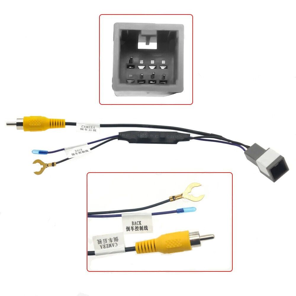 Adapter 8 Pin Socket Rear View Cam reverse camera for Mitsubishi ...