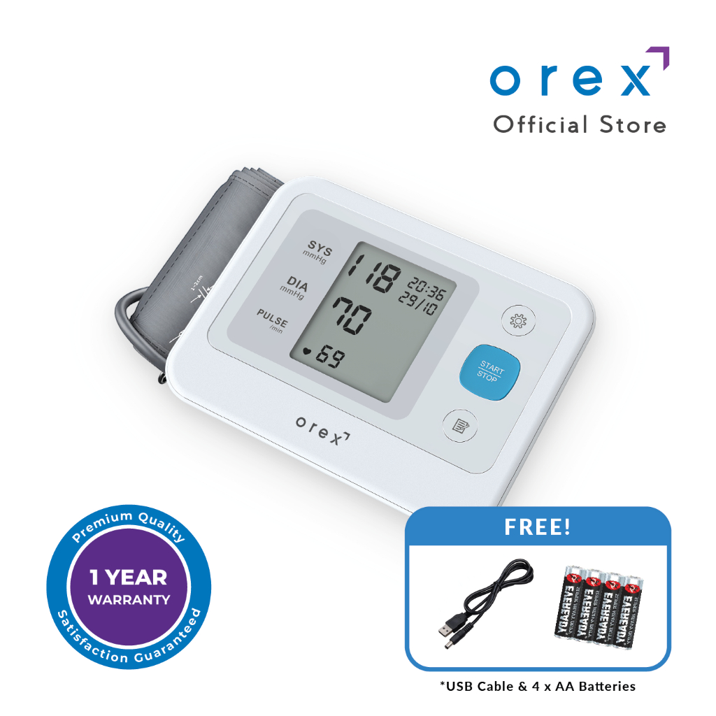 OREX Automatic Digital Blood Pressure Monitor OBPA-002 w/ 1 Year ...