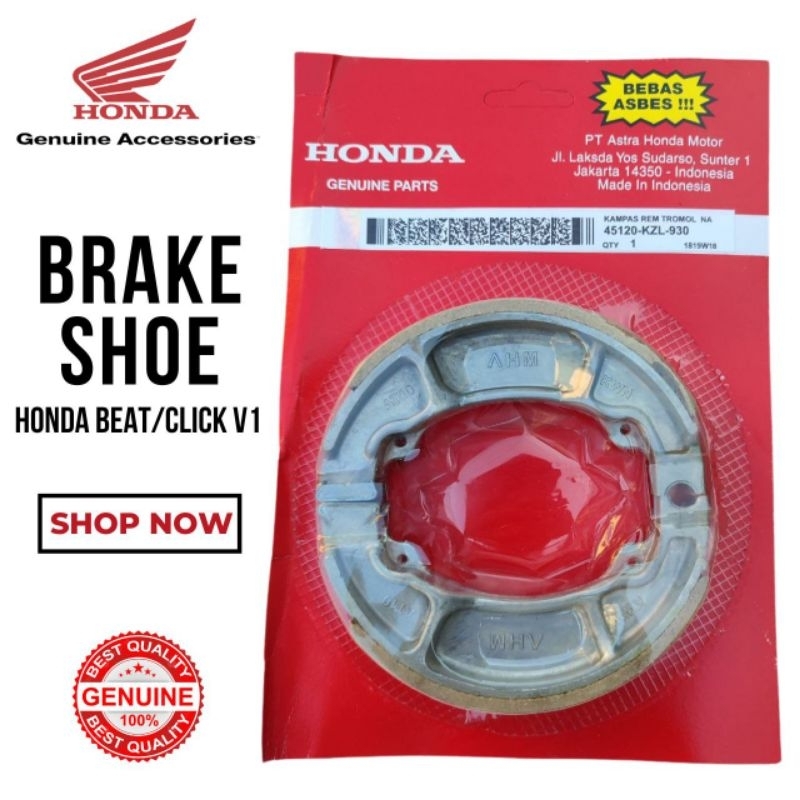 HONDA Genuine | brake pad&shoe For Beat VI, V2/click v1/ Vario/ spacy ...