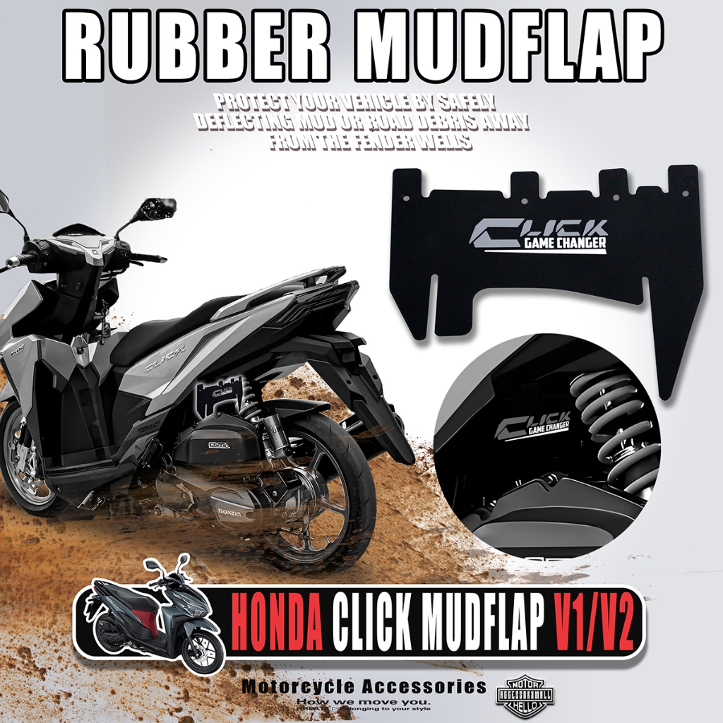 HONDA CLICK tire hugger 125i/150i V2 RUBBER MUD FLAPS FOR motorcycle ...