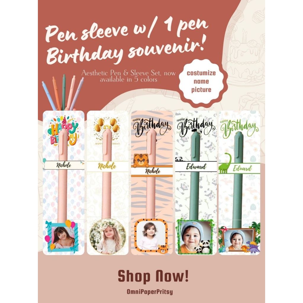 Aesthetic Pastel Ballpen Set with Sleeves (1pc) - Birthdays/Giveaways ...