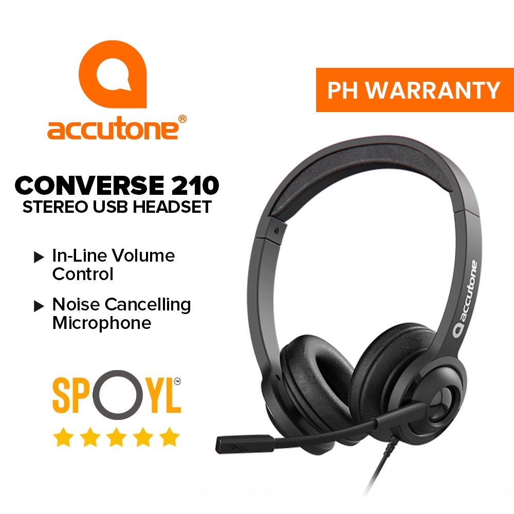 Accutone Converse 210 / UB210 Stereo USB Headset - Spoyl Store | Shopee ...