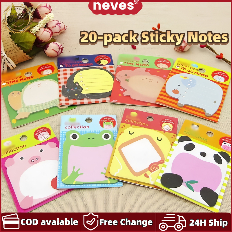 Cute and convenient 20-pcs set of sticky notes cartoon comic note ...
