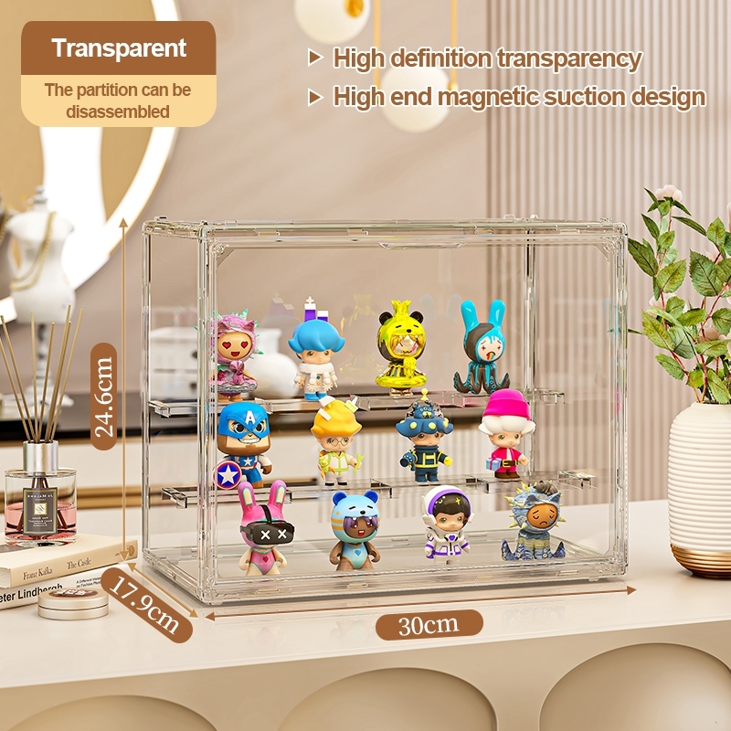 Big Acrylic Display Rack Anime Figure Display Case Wall Mounted Blind ...