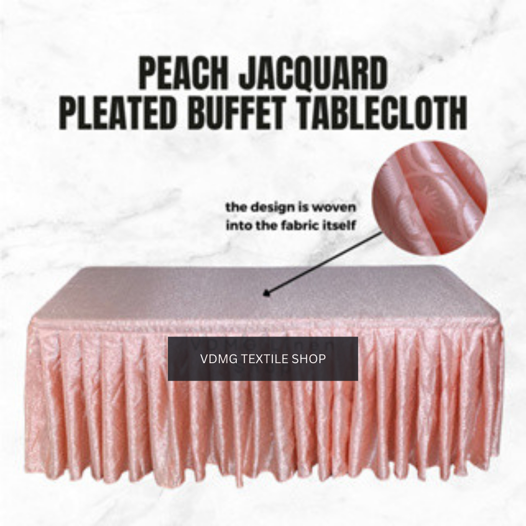 4ft/6ft/8ft jacquard Tablecloth & Table full Skirt Covers Pleated ...
