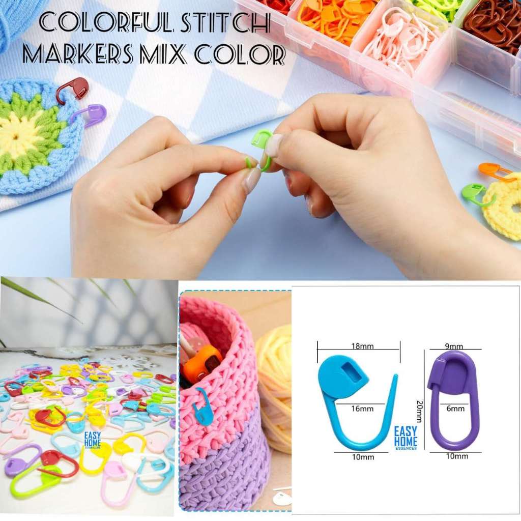 STITCH MARKERS COLORFUL SAFETY PIN KNITTING LOCKING STITCH MARKERS ...