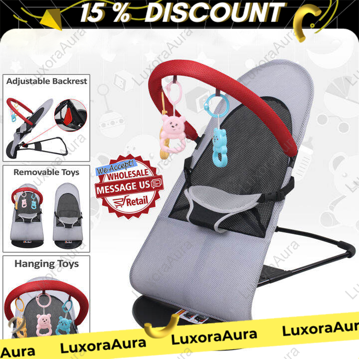 LuxoraAura Adjustable Baby Rocker Swing Newborn Rocking Chair with ...