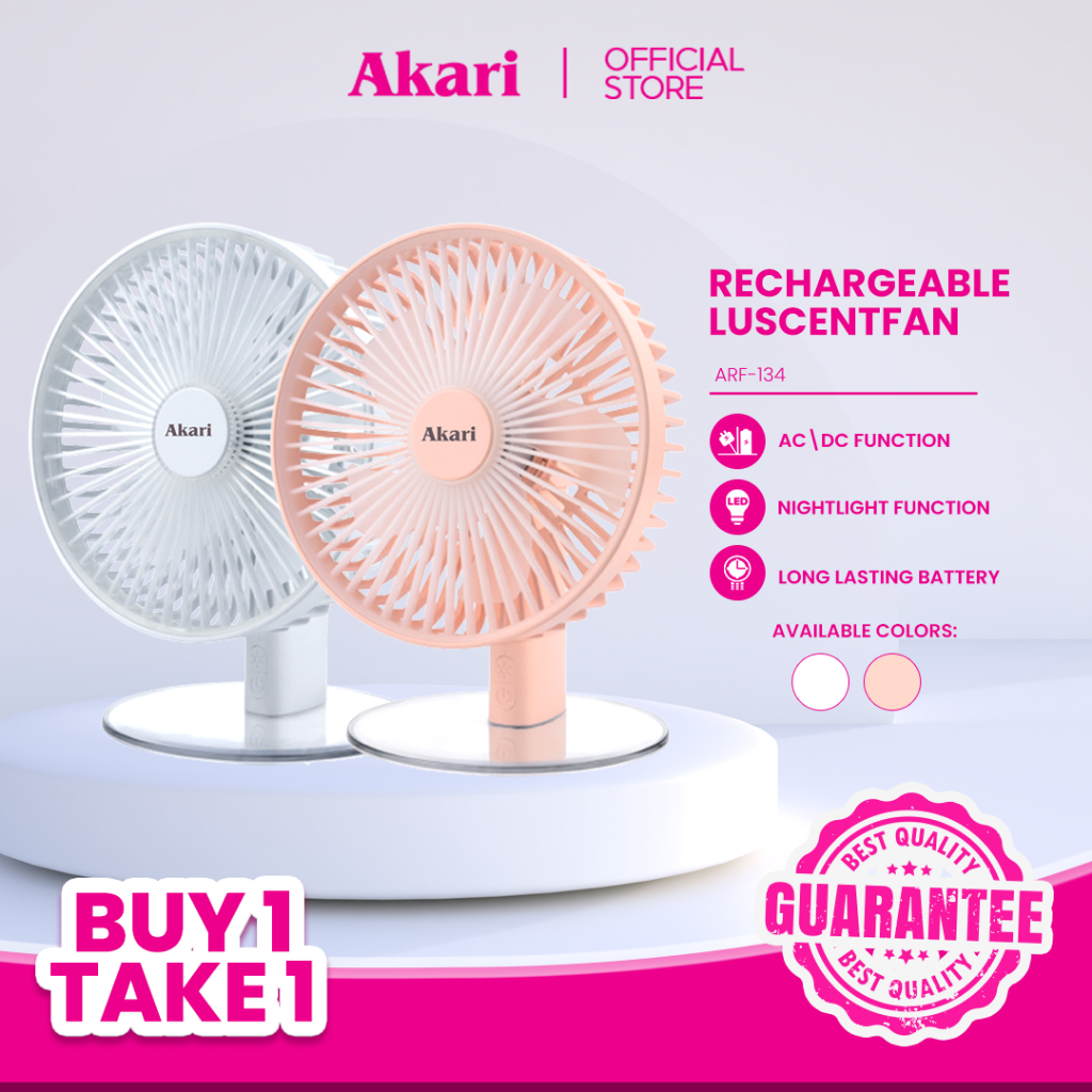 Akari BUY 1 TAKE Rechargeable LuSCENT Fan (ARF-134) | Shopee Philippines