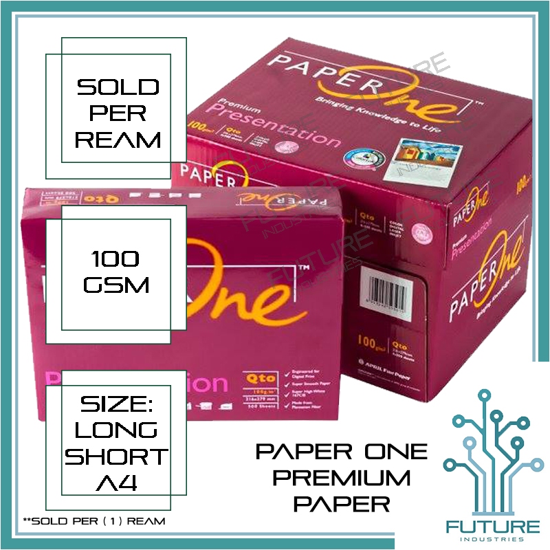 Paper One Bond Paper PaperOne Copy Paper Jam Free (1) Ream 100gsm Short ...