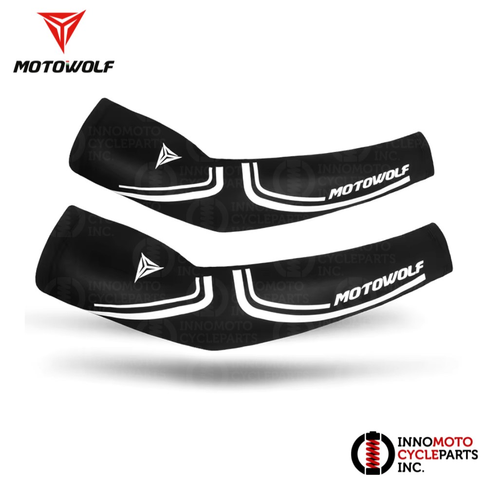Manches De Protection Motowolf Ice Silk - Taille L, Noir, Réglables Pour Cyclisme