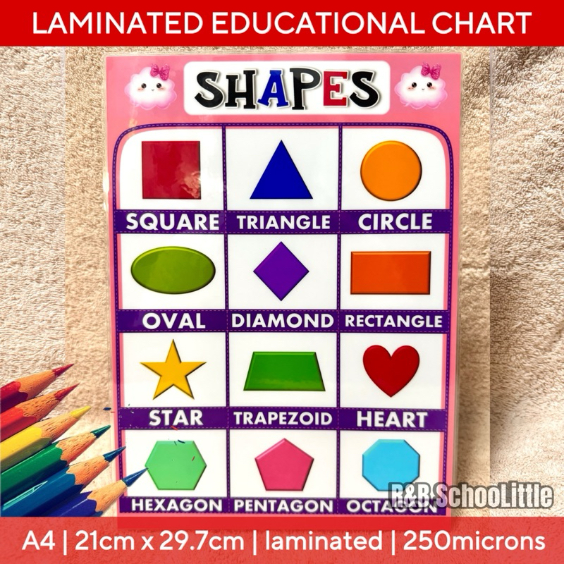 Shapes Laminated Educational Chart | A4 | 250microns | Homeschool ...