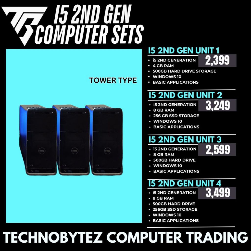 Intel Core i5 2ND GENERATION SYSTEM UNIT TOWER TYPE (DELL/HP/LENOVO ...