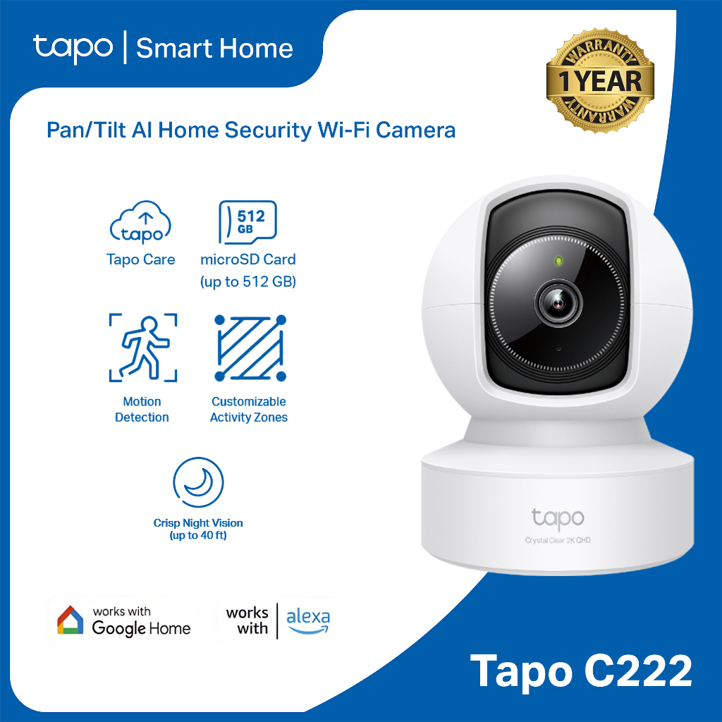 Tapo Official Store | TP-Link | C222 | Pan/Tilt | Home Security | Wi-Fi ...