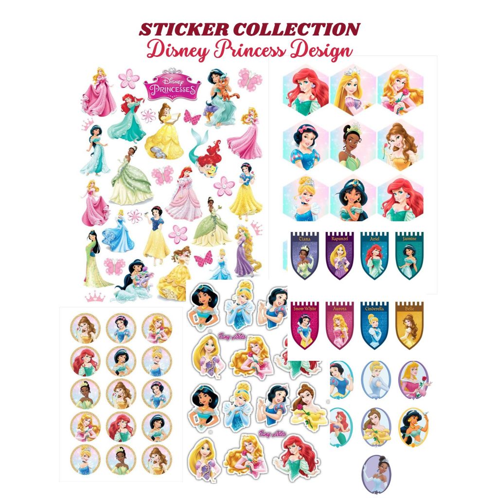 60 Pcs. Sticker, Disney Princess Stickers, Cute Pink Stickers, Vintage ...