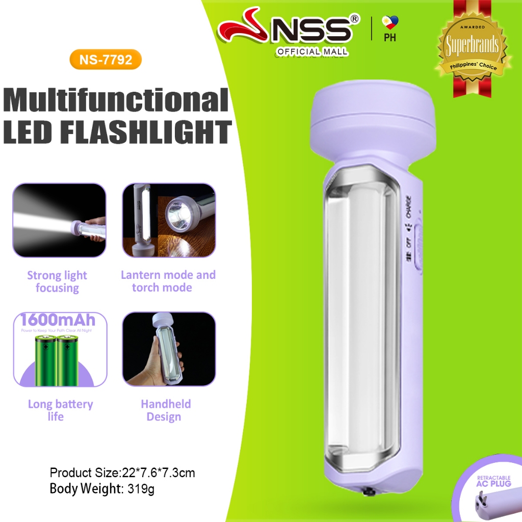 NSS Portable Flashlight Multifunctional Waterproof Torch Desklamp Super ...