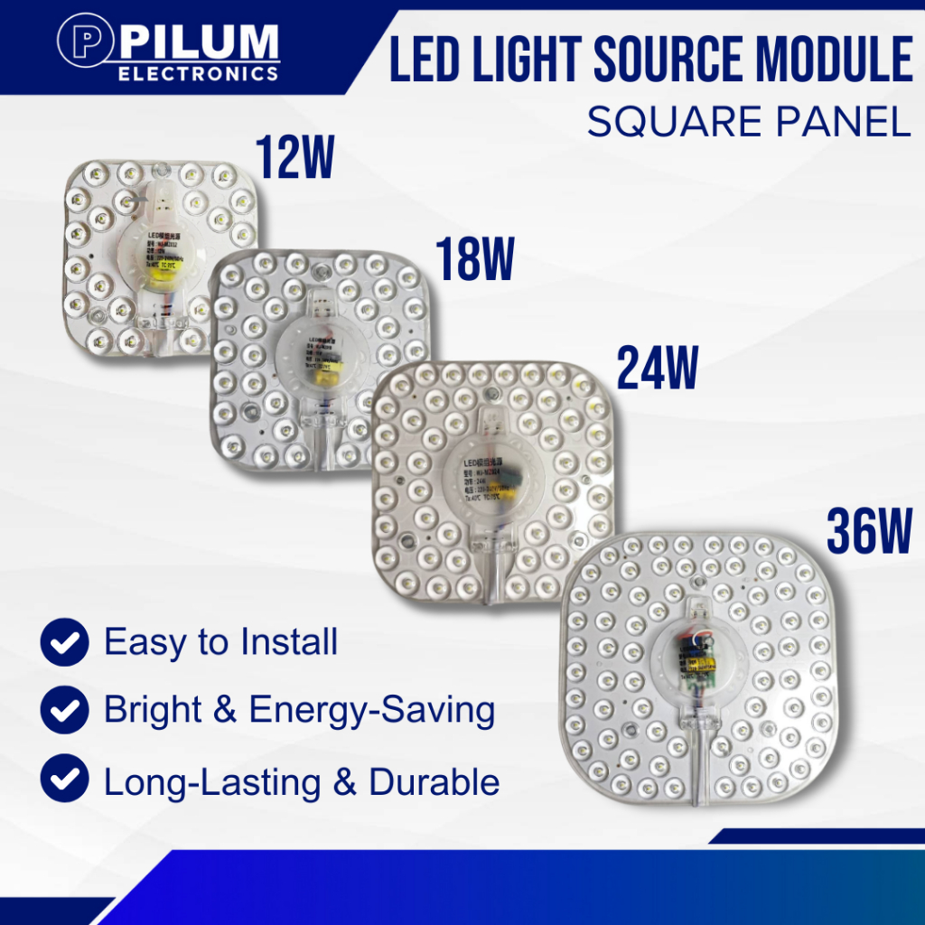 PILUM LED Light Source Module - LED Ceiling Light Replacement - Square ...