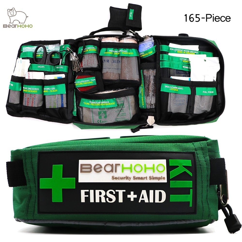 165-Piece Emergency Medicel Rescue First Aid Kit Bag For Workplace ...