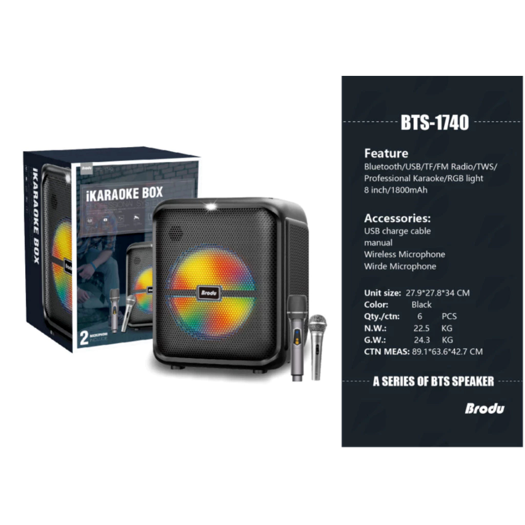 COD BTS-1740 Professional Karaoke System Bluetooth + Speaker with Dual ...