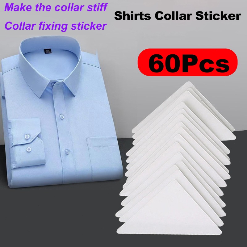 60Pcs Polo Shirt Collar Fixed Sticker Clear Self-adhesive Collar ...