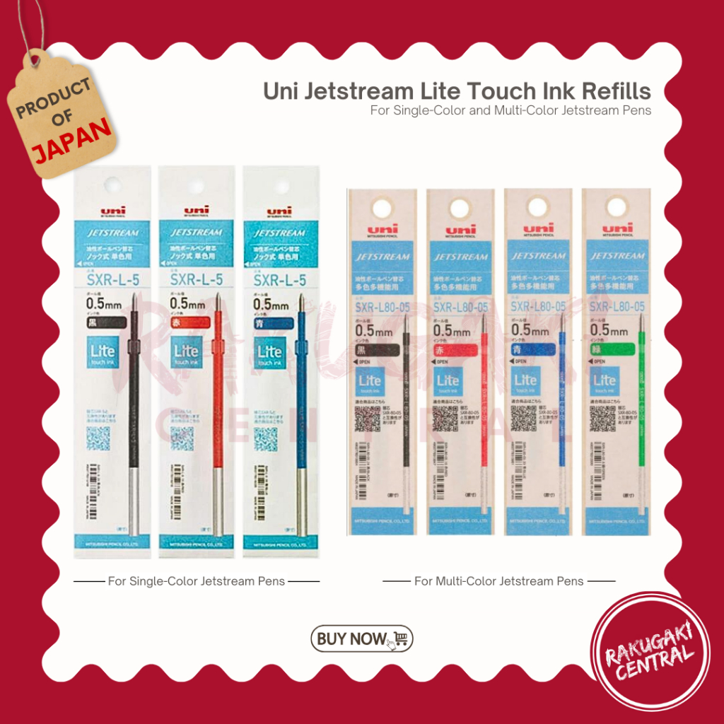 Uni Jetstream Lite Touch Ink Refills (SXR-L and SXR-L80) | Shopee ...