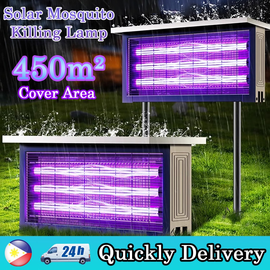 3 Tube Solar Fly Mosquito Kill Lamp Outdoor Waterproof Uv Insect Light ...