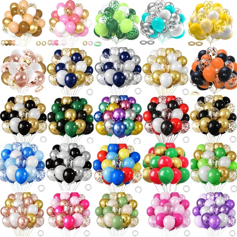 20/30pcs White Pink Blue Latex Confetti Balloon Set Wedding Birthday ...