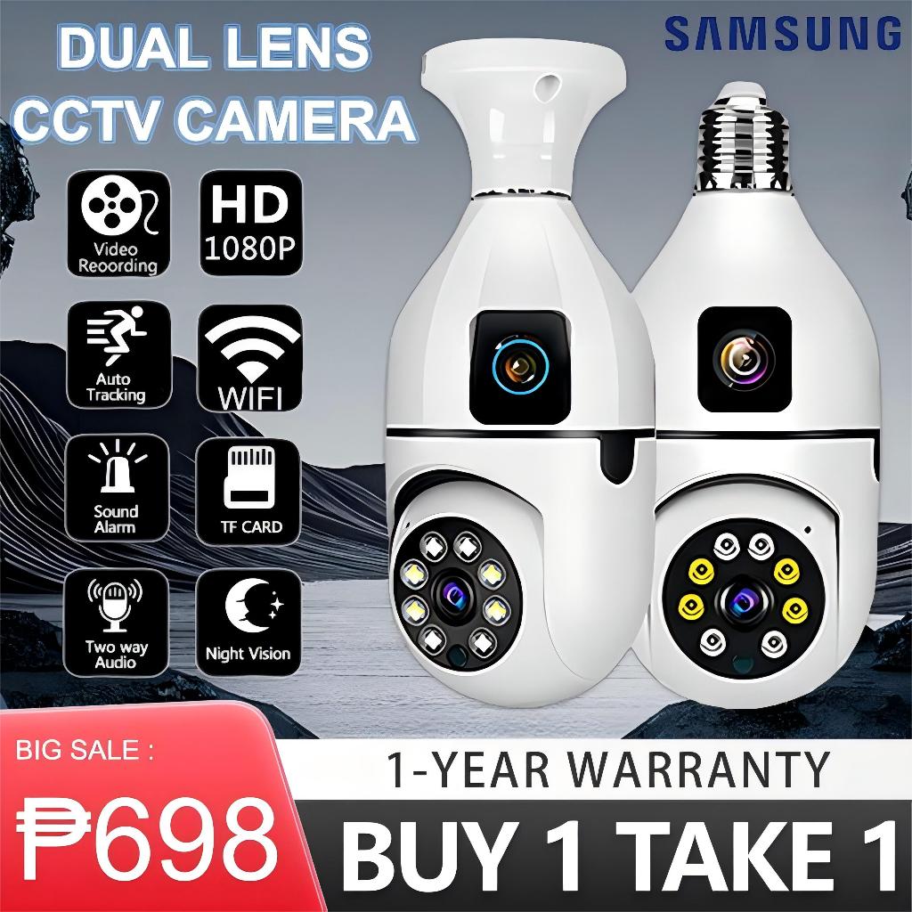 BUY 1 TAKE 1 V380 Pro 1080P Bulb CCTV Camera Dual Len Connect Cellphone ...