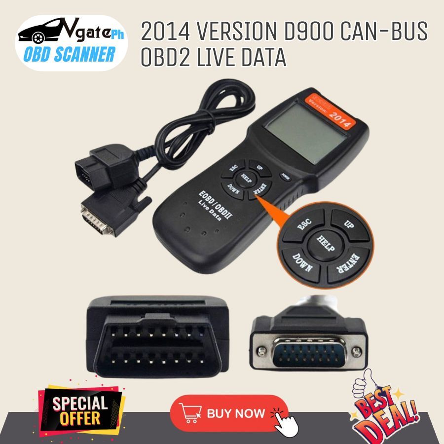 2014 Version D900 CAN-BUS OBD2 Live Data Code Diagnostic Reader ...
