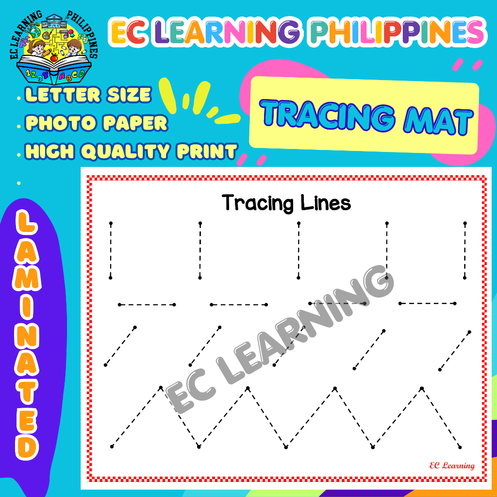 Laminated Tracing Activity LINES Write and Wipe (REUSABLE) | Shopee ...