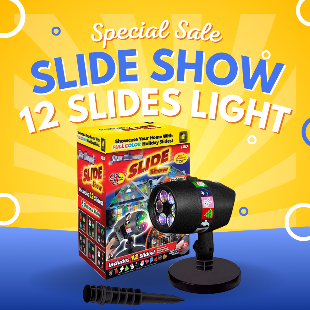 12 SLIDES CHRISTMAS DAZZLING STAR SLIDESHOW SHOWER Shower Star Light ...