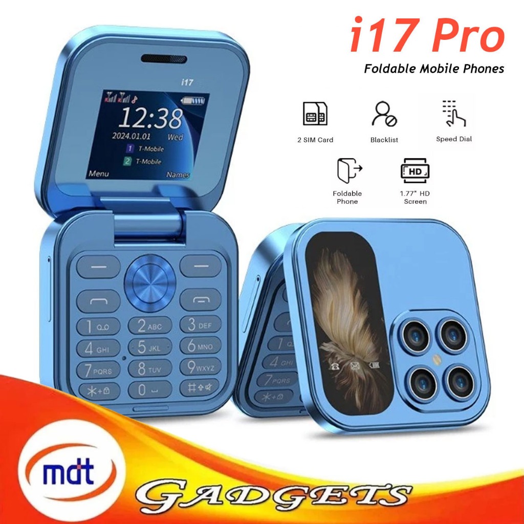 i17 Pro Mini Flip Phone Keypad Cellphone Foldable Small Mobile Phone ...