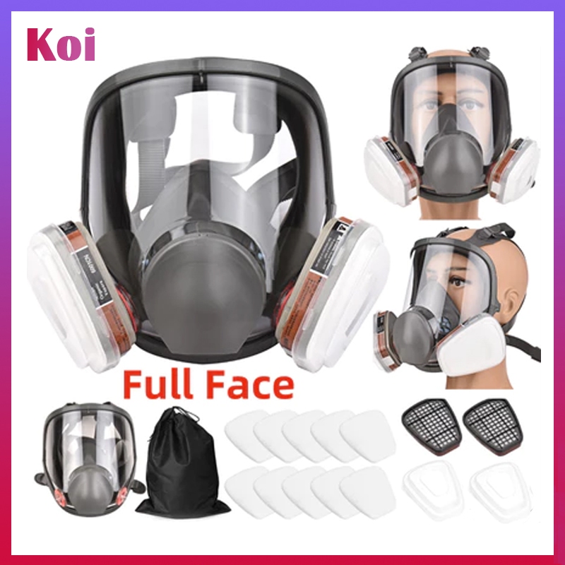 7 in 1 Full Face Chemical Spray Painting filter breathing Respirator ...