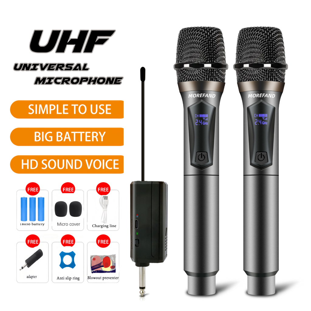 Wireless Microphone 308S UHF charging microphone 1280mA rechargeable ...