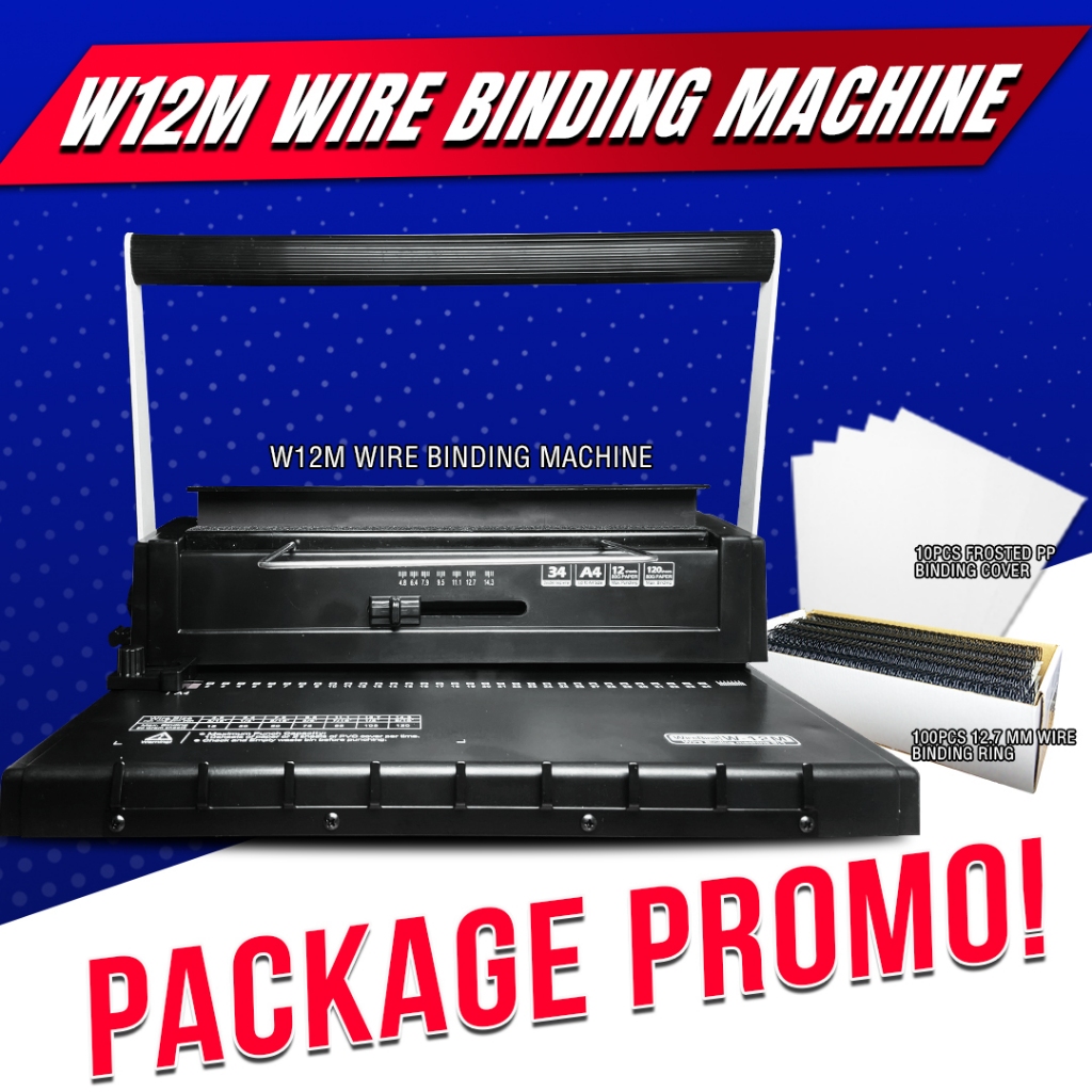 Promo Package Wire Binding Machine Q-W12M A4 Size Heavy Duty Binder ...