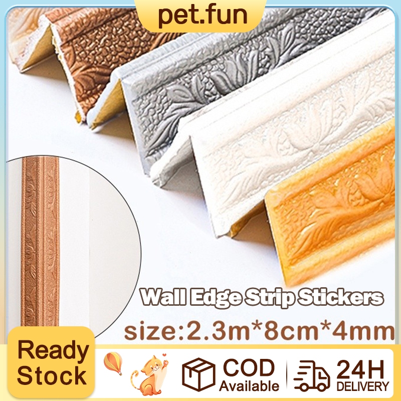 3D Foam Wallpaper Border Waist Line Sticker Waterproof Self Adhesive ...