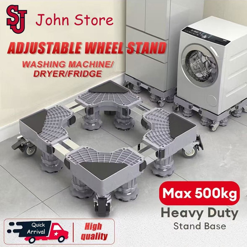 【SJ】Adjustable Washing Machine stand with wheels Refrigerator Holder ...