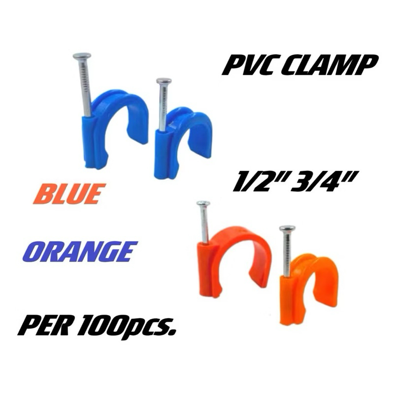 PVC Clamp 100 pcs / orange/blue/ Hose Clamp 1/2