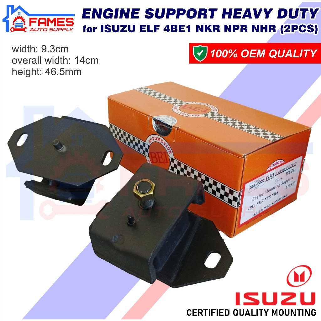 2pc isuzu Elf 4BE1 NKR NPR NHR Engine Support BEI Heavy Duty 8-97106759 ...