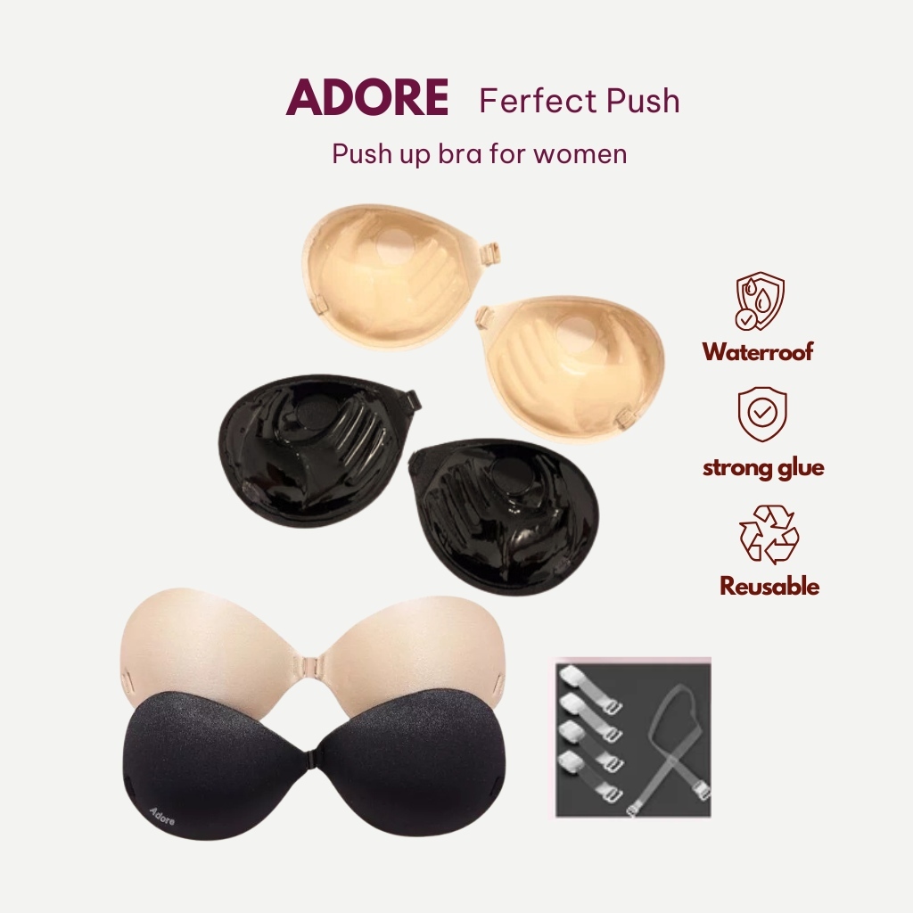 ADORE Push Up Bra Reusable Nipple Pad Self Adhesive Silicone Bra ...