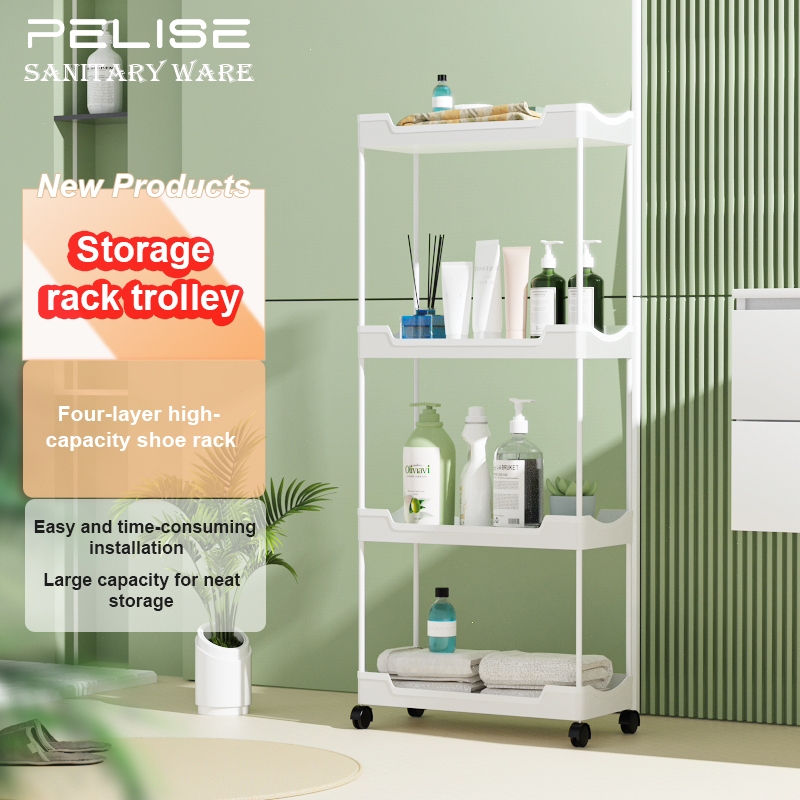 Pelise 4 Layer Moving Rack Kitchen Storage Shelf Wall Cabinets Home ...