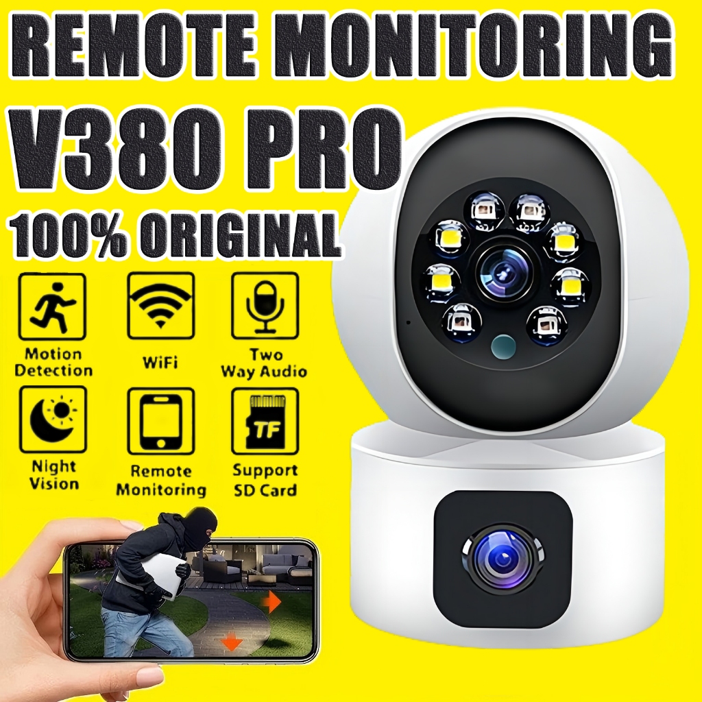 BUY 1 TAKE 1 2K HD V380 Pro CCTV Camera Dual Lens Connect Cellphone 360 ...